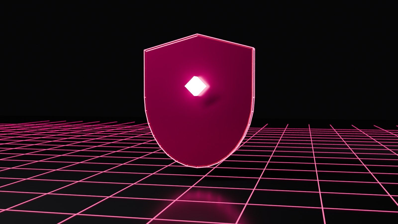 Bouclier de verre sur une trame lumineuse